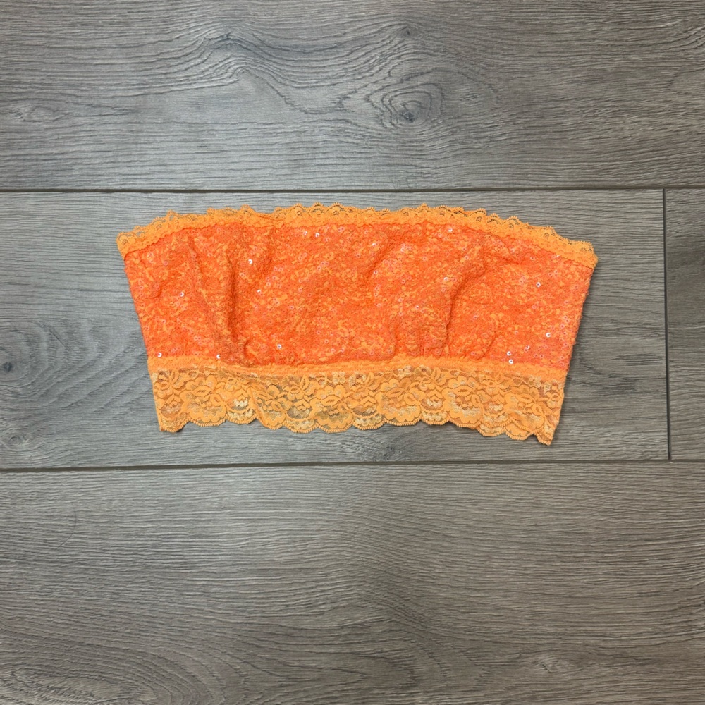 Victoria Secret Orange Sequence Strapless Bandeau